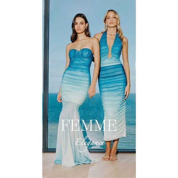 Elliatt Brielle Maxi Dress Ombre Mint night Date cocktail 👗size S NWT$355 - Picture 1 of 9